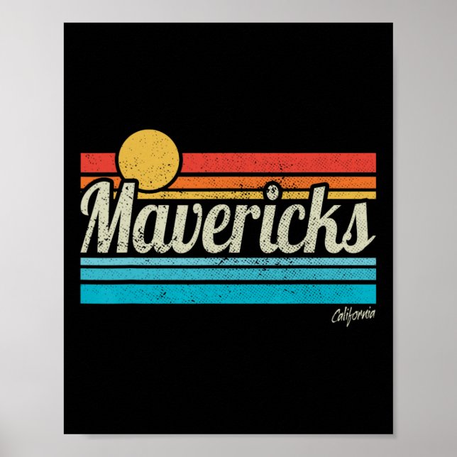Póster Mavericks California Retro Sunset Surf Trip I Love (Frente)