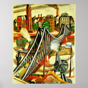 Póster Max Beckmann - El puente de hierro, pintura de art