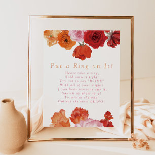 Póster MAX Bright Floral Prosecco Pone el anillo en el ju