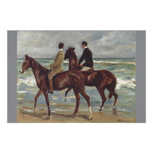 Póster Max Liebermann: Dos jinetes en la playa Arte