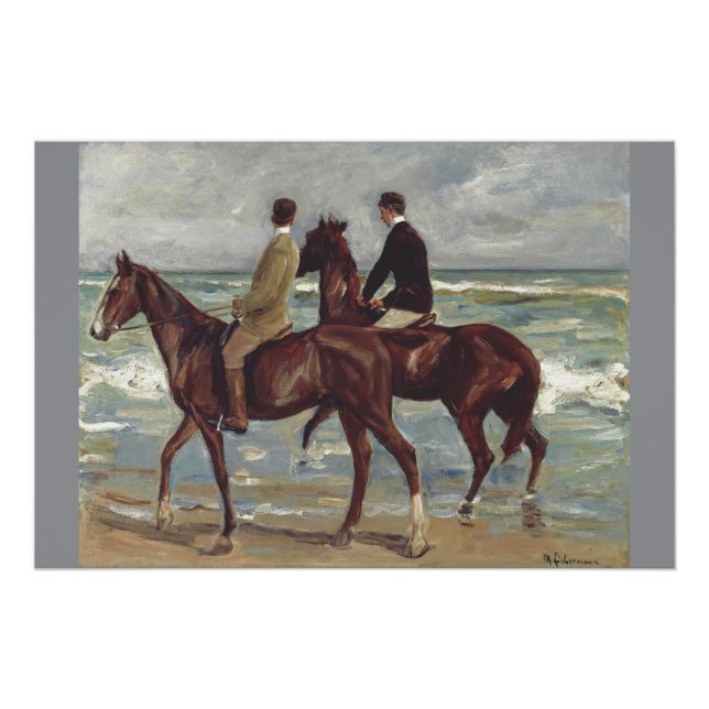 Póster Max Liebermann: Dos jinetes en la playa Arte (Anverso)