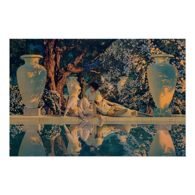 Póster Maxfield Parrish El Jardín de Alá 1918 Arte Fino (Anverso)