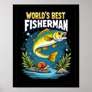 Póster Máxima captura El mejor pescador del mundo Entusia