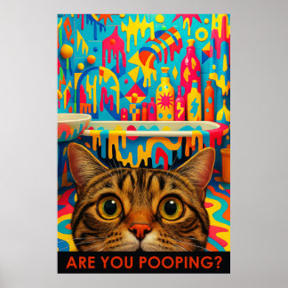 Póster Maximalist Bathroom Wall Art, American Shorthair