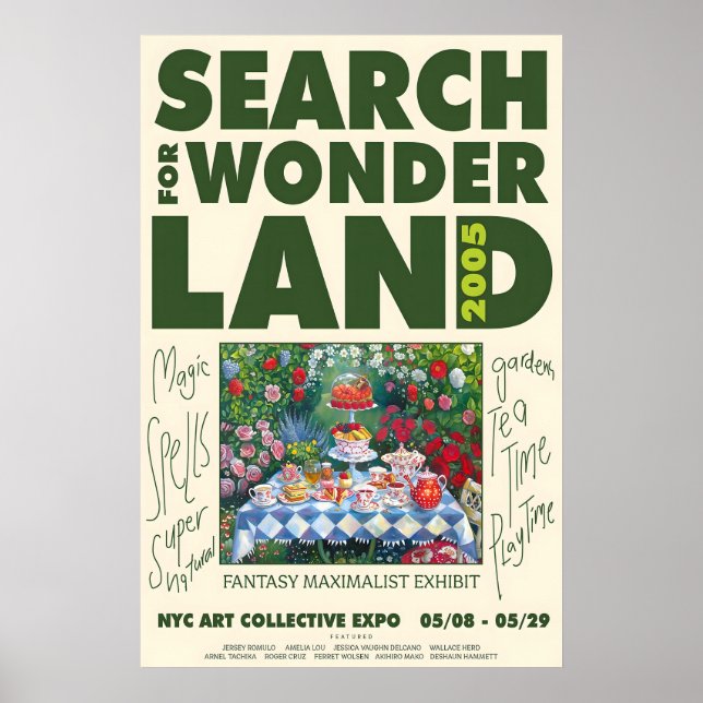 Póster Maximalist Garden Tea Party Art Print (Frente)