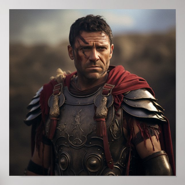 Póster Máximo el general romano como Gladiador Retiarius  (Frente)