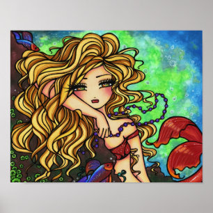 Póster "Maxine" Mermaid Beta Fantasy Fairy Art