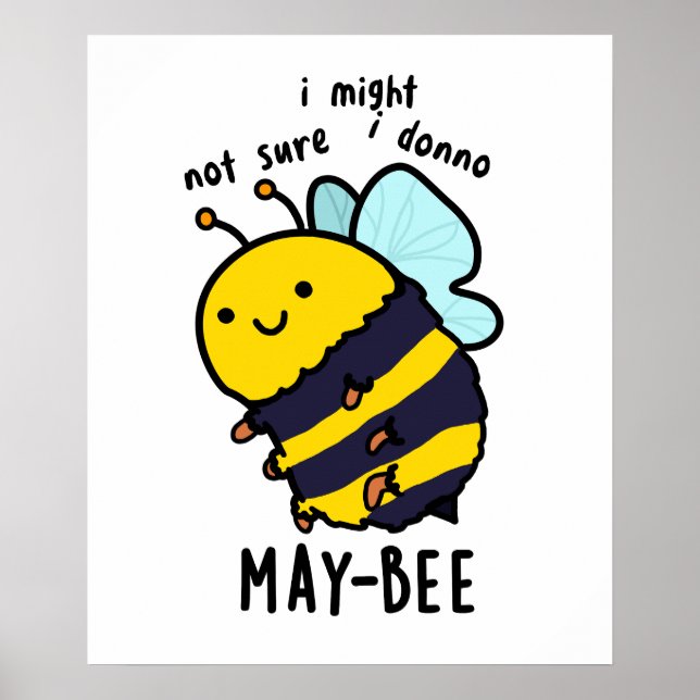 Póster May-bee Funny Insect Bee Pun (Frente)
