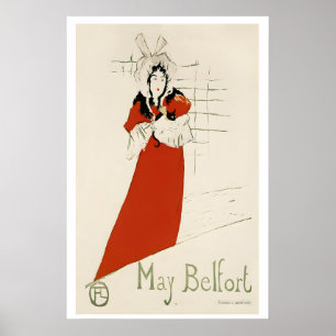 Póster May Belfort Clubes Nocturnos Parisinos Gato Negro 