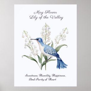 Póster May Birth Month Flower Lily of the Valley Cumpleañ