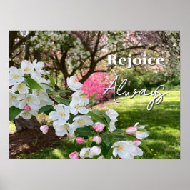 Póster May Flowers Pink Rejoice Always