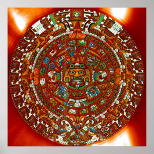 Póster Maya Aztec Calendar Poster