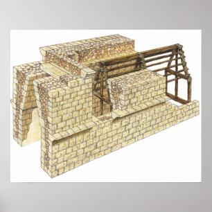 Póster Maya corbel arch. Detail. Mexico