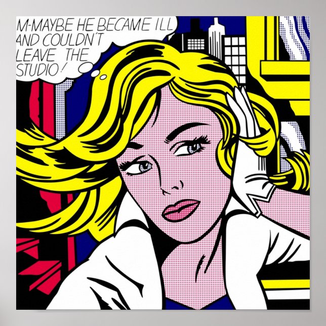 Póster Maybe por Roy Lichtenstein (Frente)