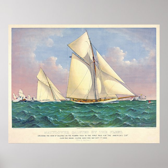 Póster Mayflower Beats Galatea 1886 (Frente)