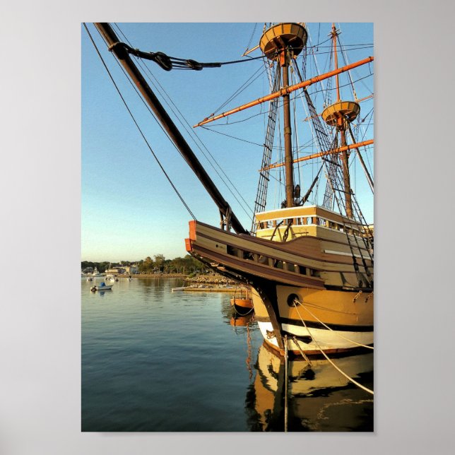 Póster Mayflower II y su talla (Frente)