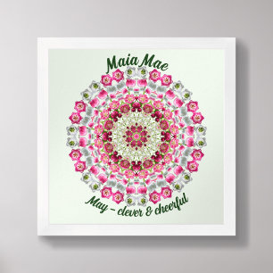 Póster Mayo de la flor de nacimiento cita personalizada n