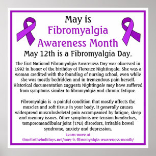 Póster Mayo es mes de concientización de fibromialgia
