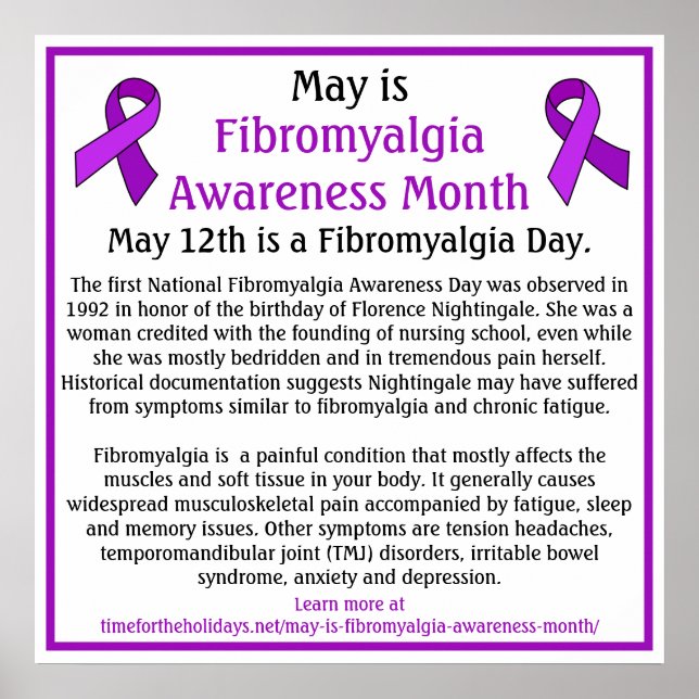 Póster Mayo es mes de concientización de fibromialgia (Frente)