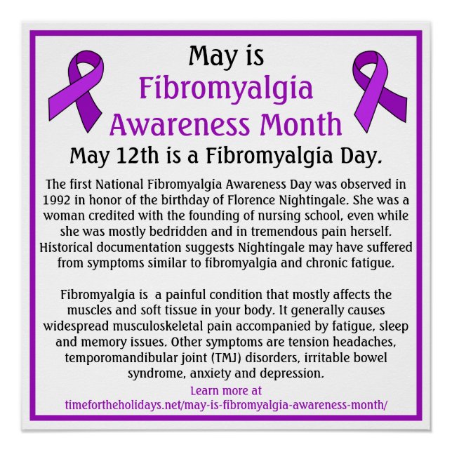 Póster Mayo es mes de concientización de fibromialgia (Anverso)