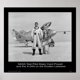 Póster Mayor Cecil Powell, piloto de ensayos de la NASA