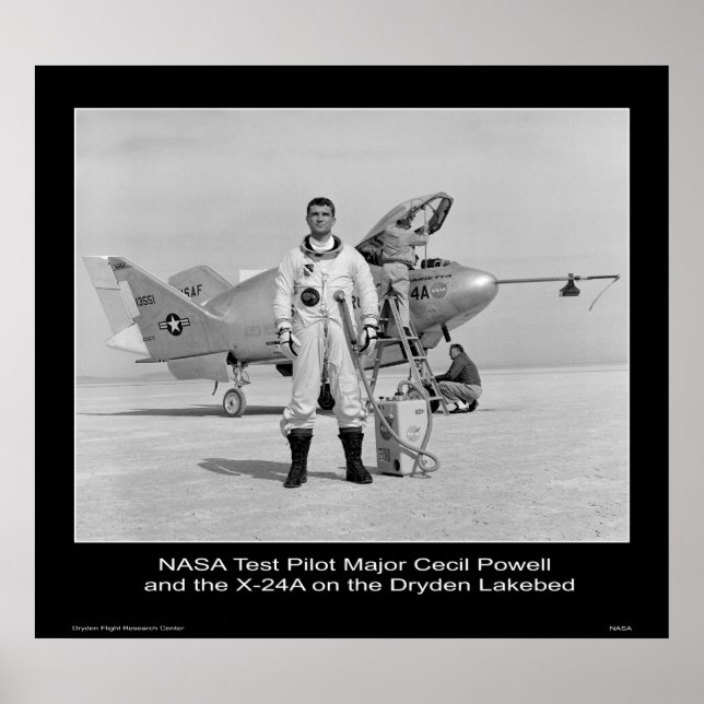 Póster Mayor Cecil Powell, piloto de ensayos de la NASA (Frente)