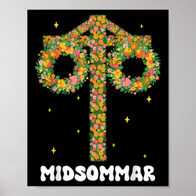 Póster Maypole Midsommar Suecia del solsticio de verano (Frente)