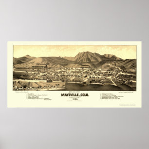 Póster Maysville, Mapa Panorámico CO - 1882