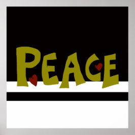 Póster MAZIPOODLES Peace Olive Green