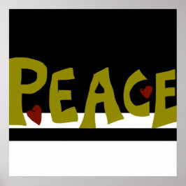 Póster MAZIPOODLES Peace Olive Green