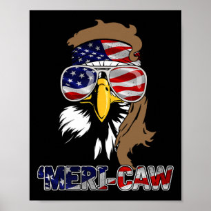 Póster Mb35 Mullet Eagle meri-caw 4 de julio Día de la In