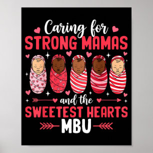Póster Mbu día de San Valentín madre enfermera bebé día d