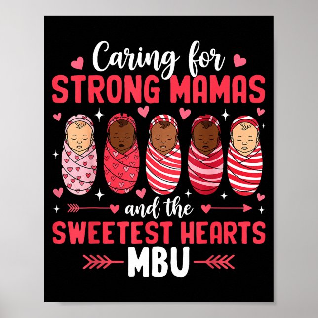 Póster Mbu día de San Valentín madre enfermera bebé día d (Frente)