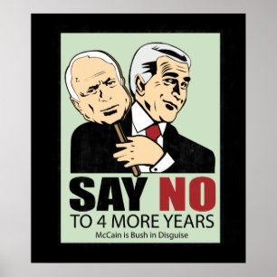 Póster McCain y Bush. Disfraz