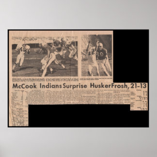 Póster McCook JC gana sobre Nebraska Frosh en 1969 21-13