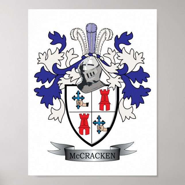 Póster McCracken Familia Crest Coat of Arms (Frente)