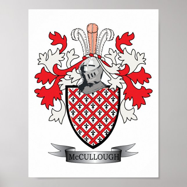 Póster McCullough Family Crest Coat of Arms (Frente)