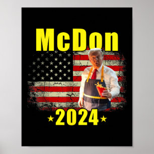 Póster Mcdon 2024 Divertido Donald Trump French Fry Cocci