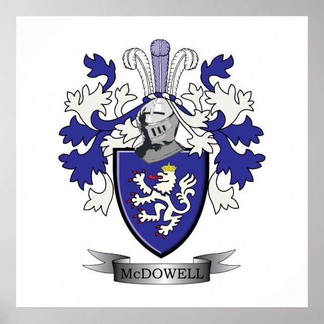 Póster McDowell Family Crest Escudo de armas (Frente)