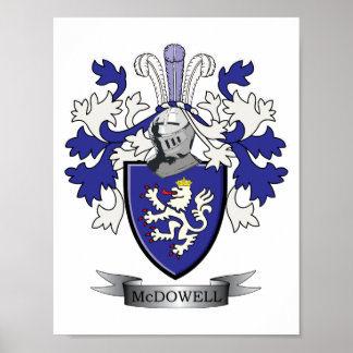 Póster McDowell Family Crest Escudo de armas