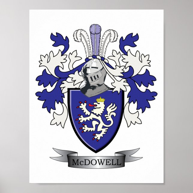 Póster McDowell Family Crest Escudo de armas (Frente)