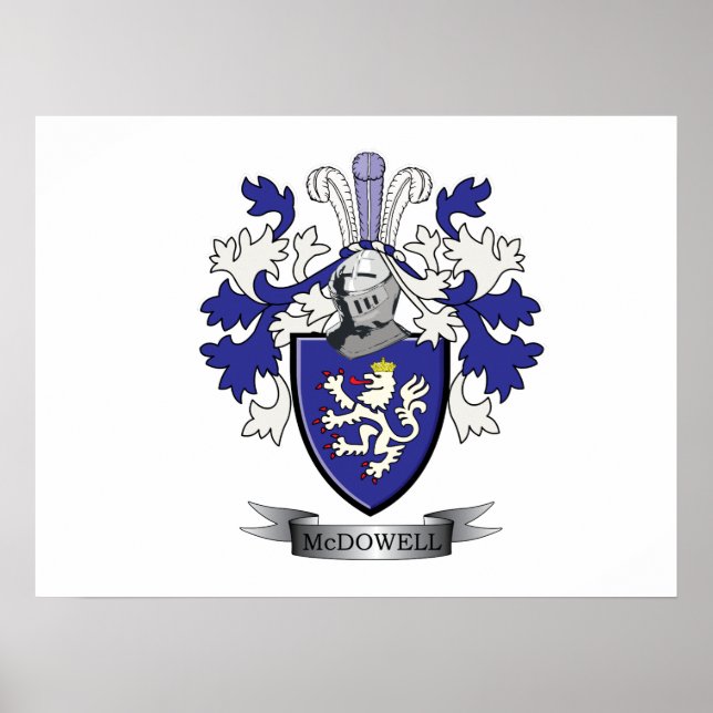 Póster McDowell Family Crest Escudo de armas (Frente)