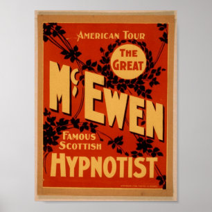 Póster McEwen, teatro del vintage del "Hypnotist"
