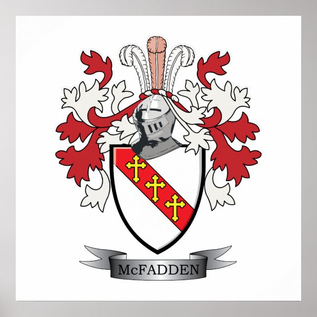 Póster McFadden Family Crest Coat of Arms (Frente)