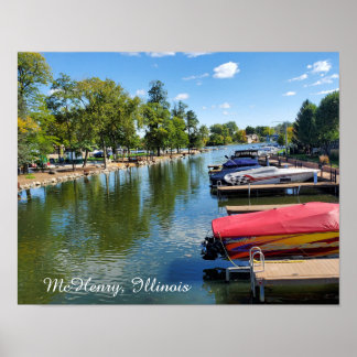 Póster McHenry, la pasarela del río Illinois en el río Fo