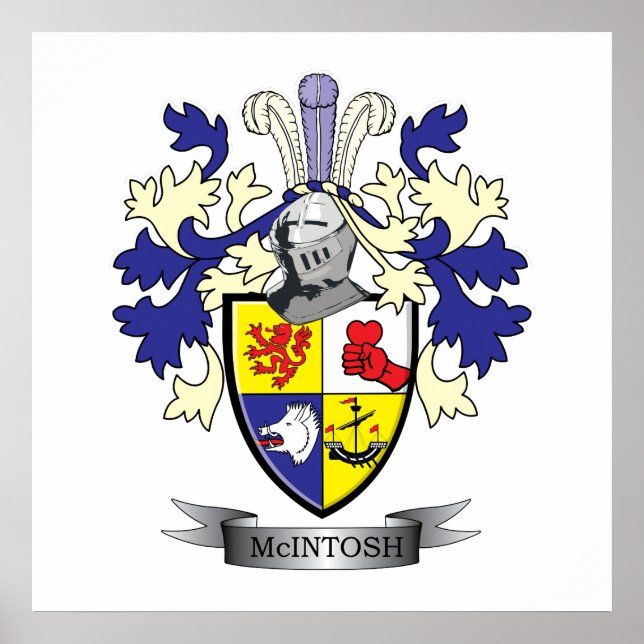 Póster McIntosh Familia Crest Coat of Arms (Frente)
