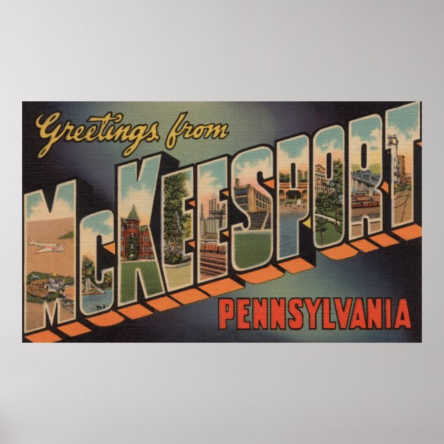 Póster McKeesport, Pennsylvania - Escenas de letras grand (Frente)