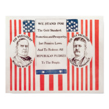 McKinley Y Poster Electoral De Roosevelt - 1900
