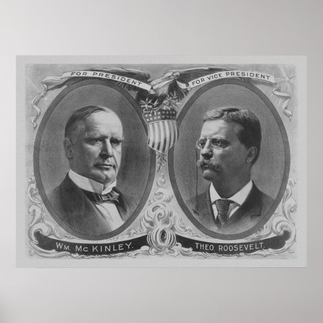 Póster McKinley y Roosevelt Poster electoral (Frente)