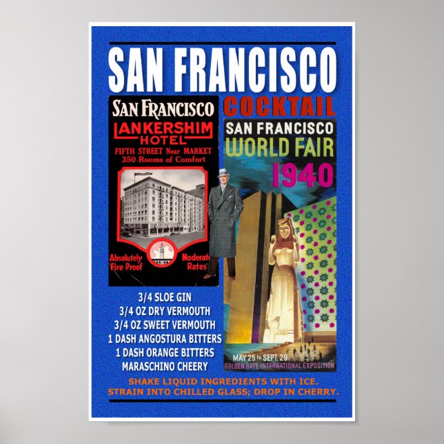 PÓSTER MCM COCKTAIL RECIPE 'SAN FRANCISCO' (Frente)